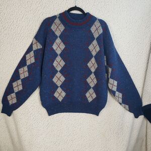 Vintage Gian Alberto Knit Sweater Mens XL 46”x25” Italy Wool Old Money Grandpa